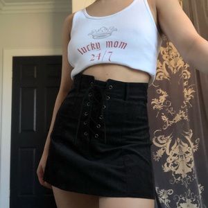 LF Corduroy Lace-up Skirt